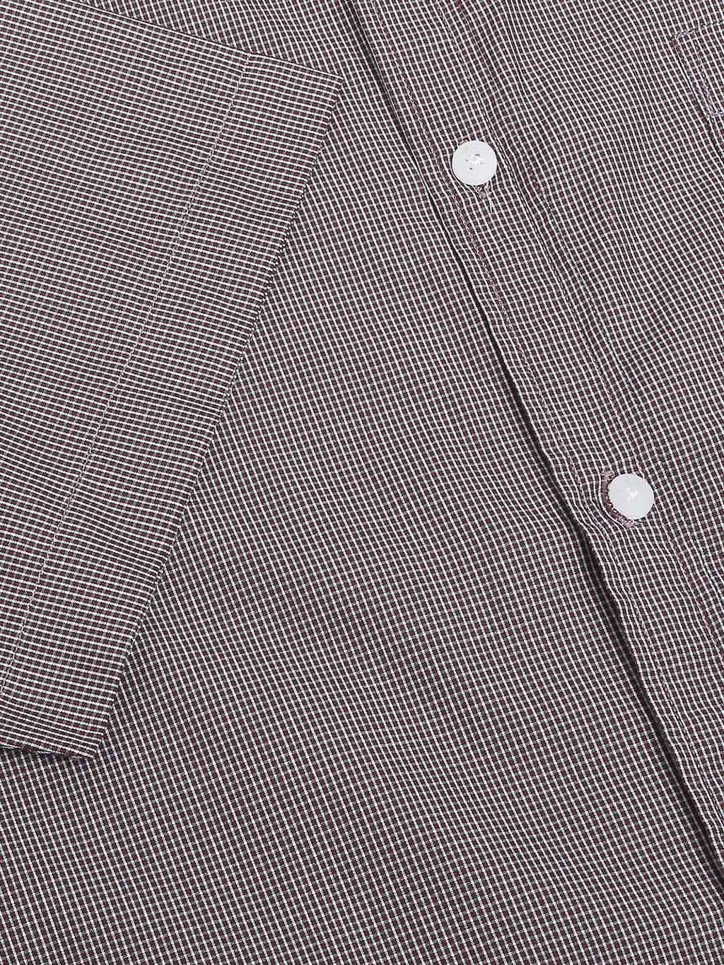 Thomas Scott Men Classic Slim Fit Micro Checked Casual Pure Cotton Shirt