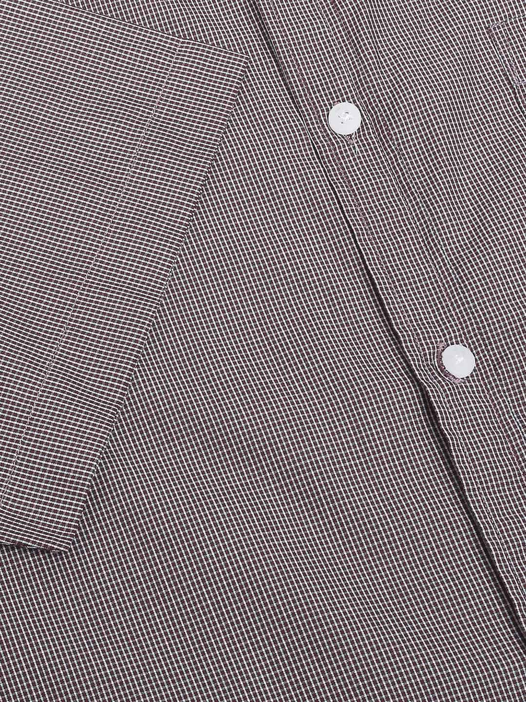 Thomas Scott Men Classic Slim Fit Micro Checked Casual Pure Cotton Shirt