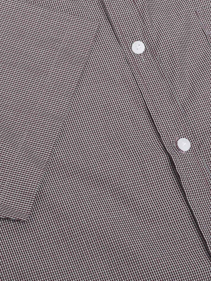 Thomas Scott Men Classic Slim Fit Micro Checked Casual Pure Cotton Shirt