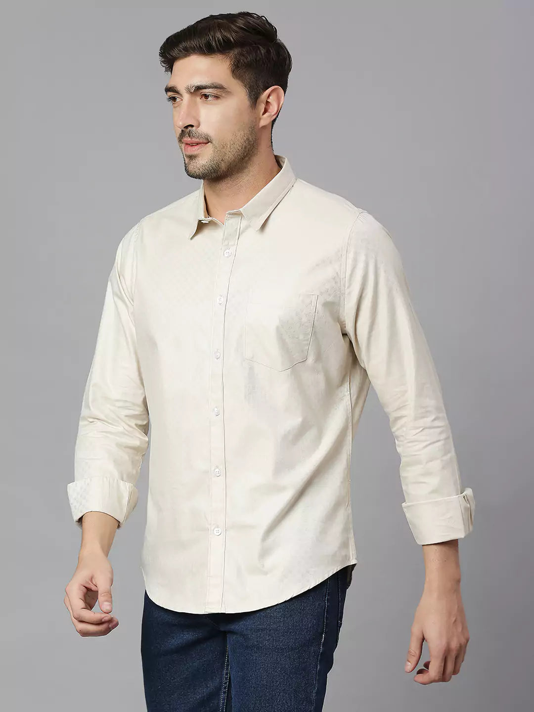 Thomas Scott Men Classic Slim Fit Printed Casual Shirt
