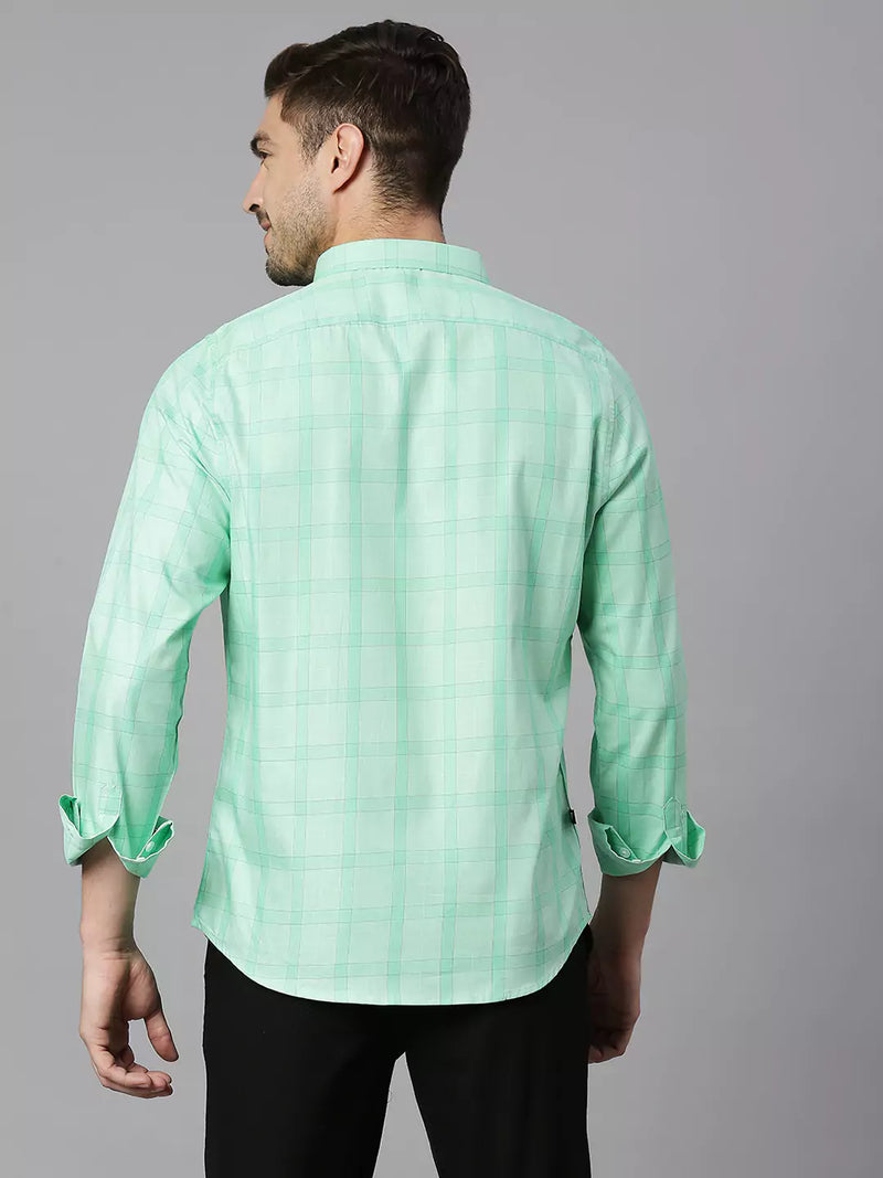 Thomas Scott Men Classic Slim Fit Checked Pure Cotton Casual Shirt