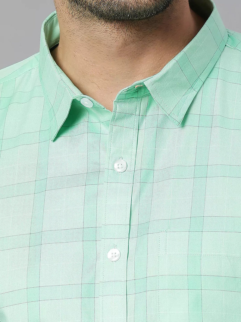 Thomas Scott Men Classic Slim Fit Checked Pure Cotton Casual Shirt