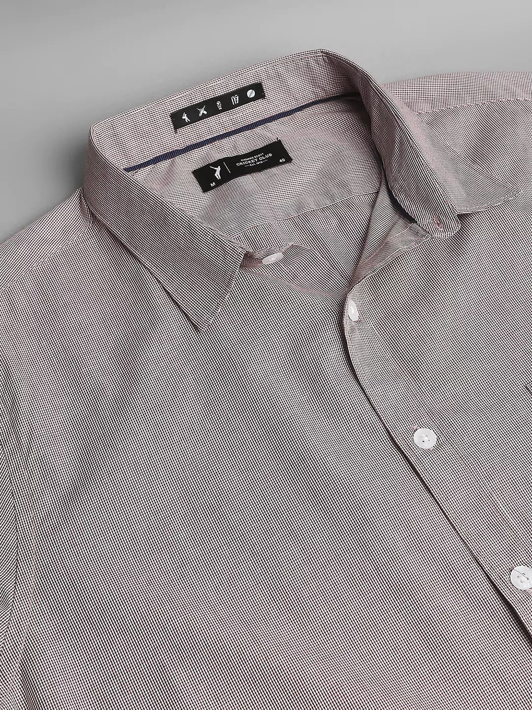Thomas Scott Men Classic Slim Fit Pinstripes Pure Cotton Casual Shirt