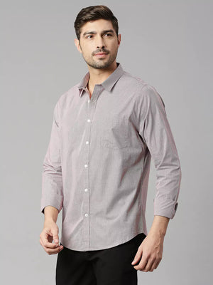 Thomas Scott Men Classic Slim Fit Pinstripes Pure Cotton Casual Shirt