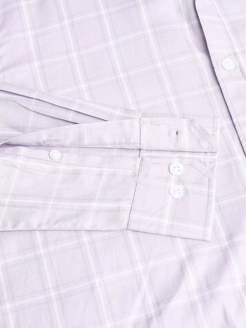 Thomas Scott Men Windowpane Checked Spread Collar Classic Slim Fit Casual Cotton Shirt