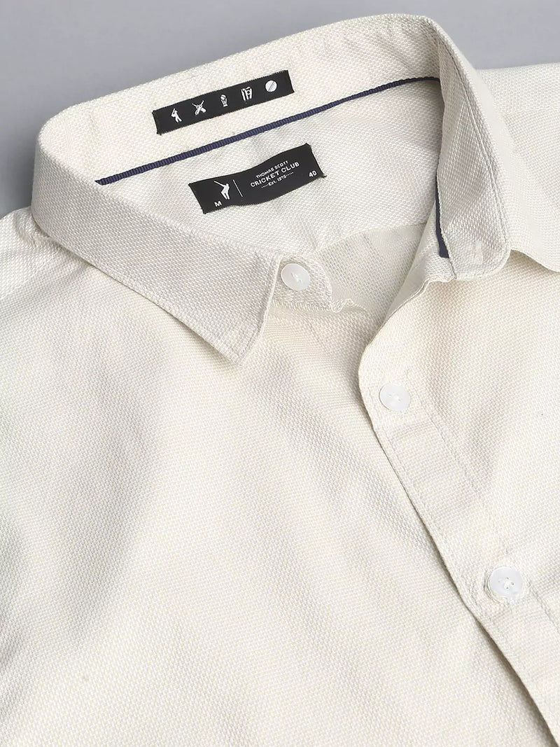 Thomas Scott Men Spread Collar Classic Slim Fit Pure Cotton Casual Shirt