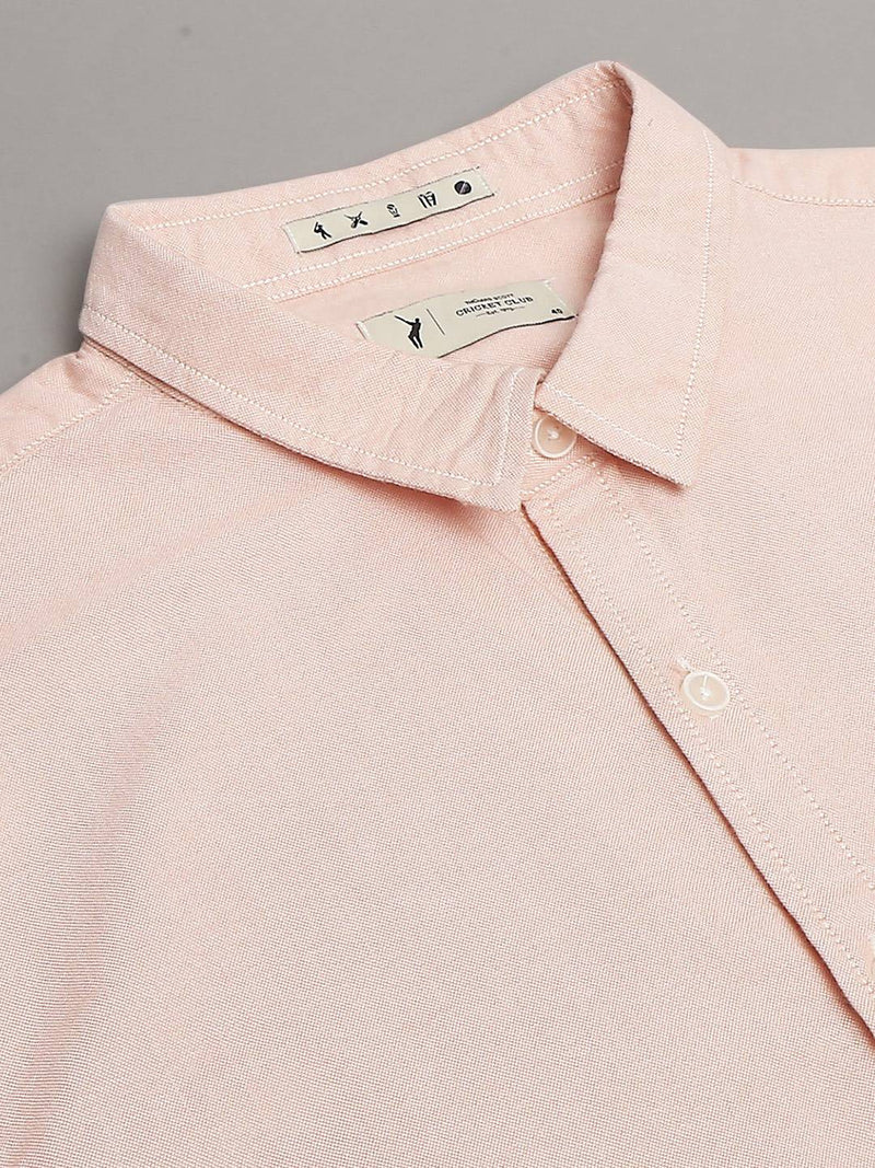 Thomas Scott Men Classic Slim Fit Opaque Cotton Casual Shirt