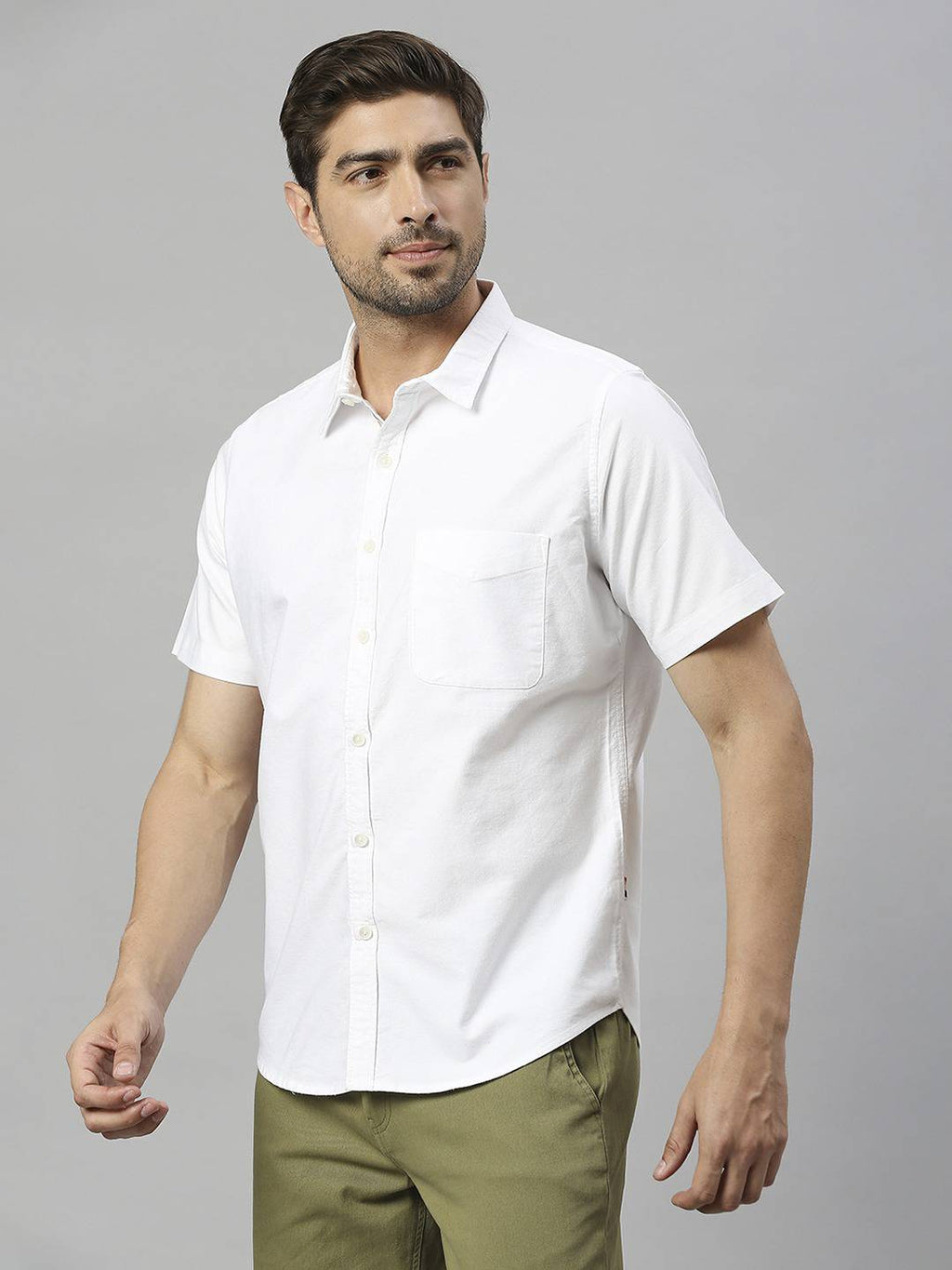 Thomas Scott Men Spread Collar Slim Fit Cotton Casual Shirt