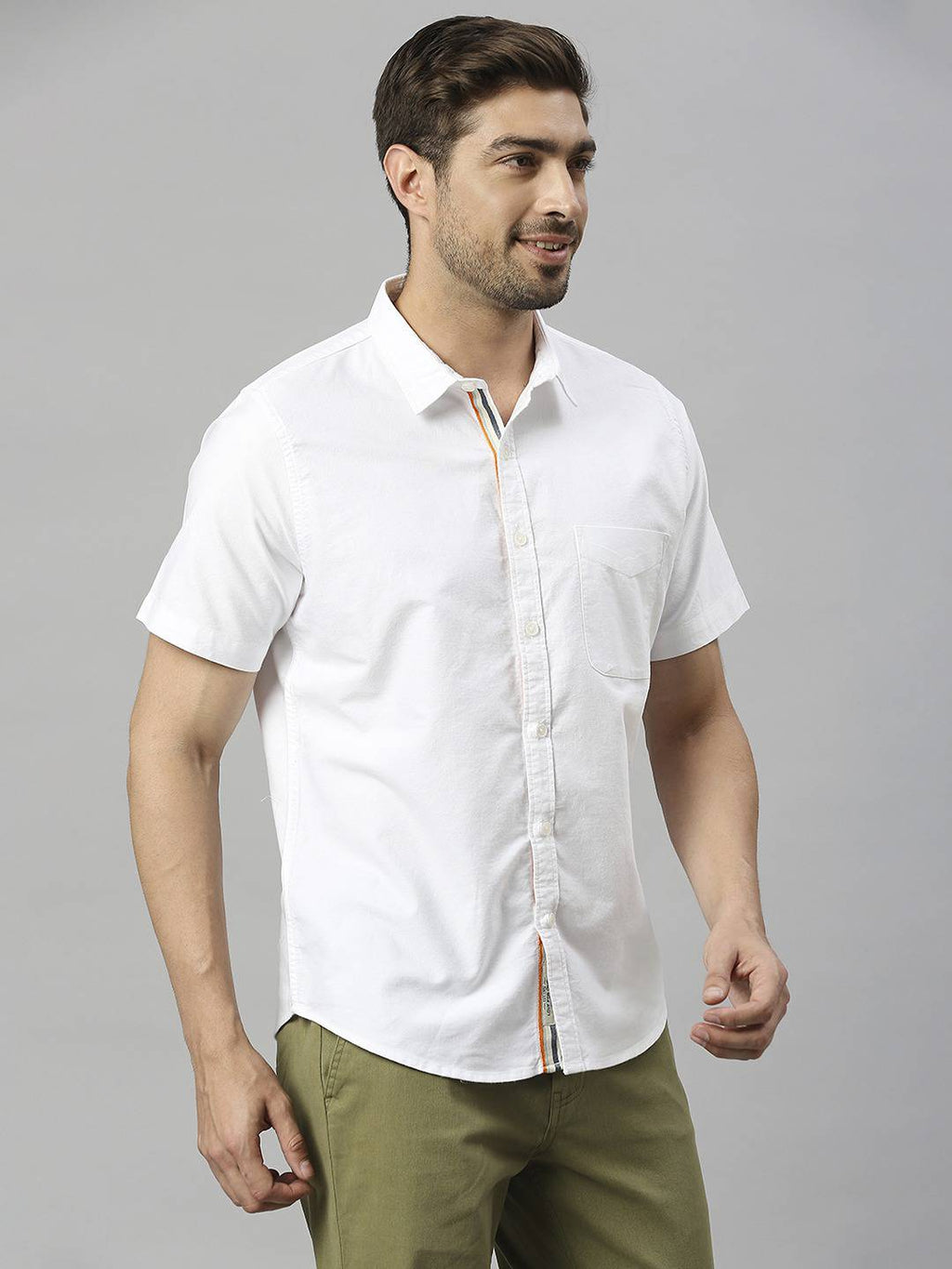 Thomas Scott Men Spread Collar Slim Fit Cotton Casual Shirt