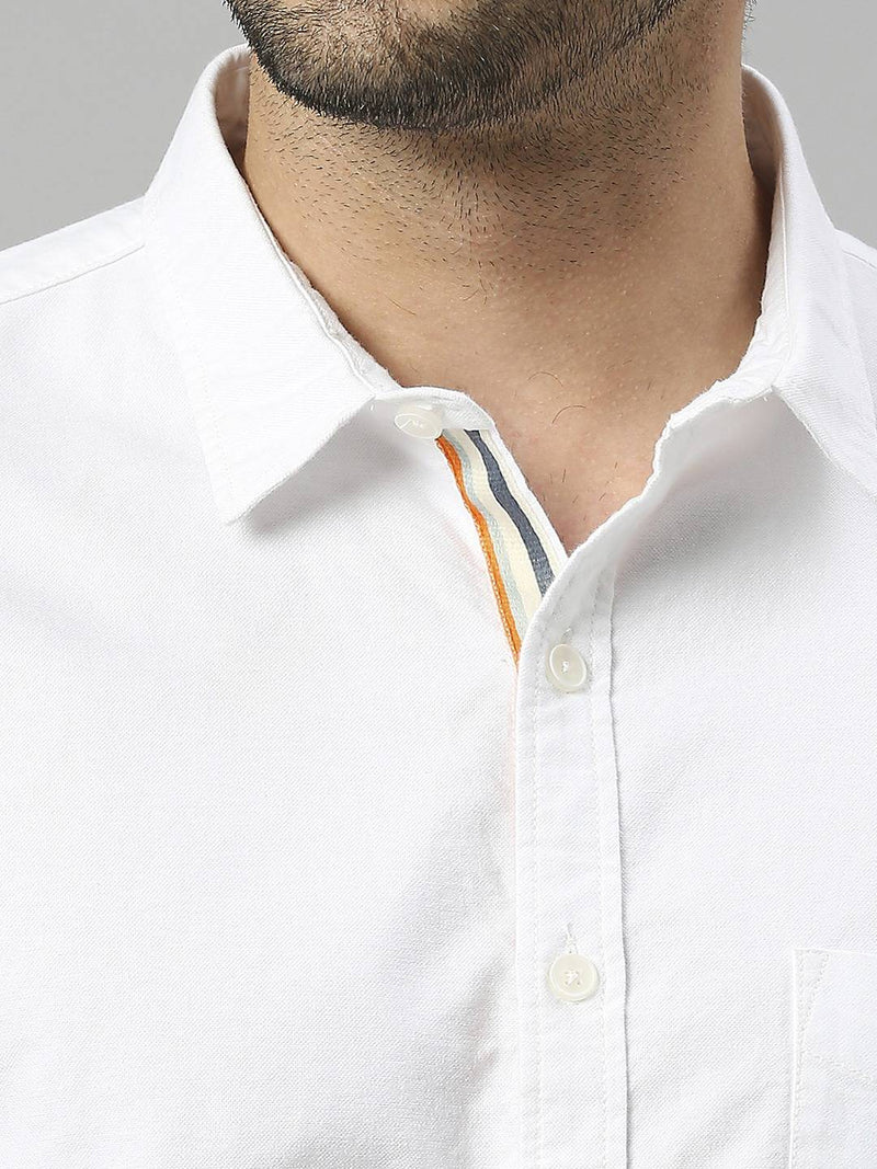 Thomas Scott Men Spread Collar Slim Fit Cotton Casual Shirt