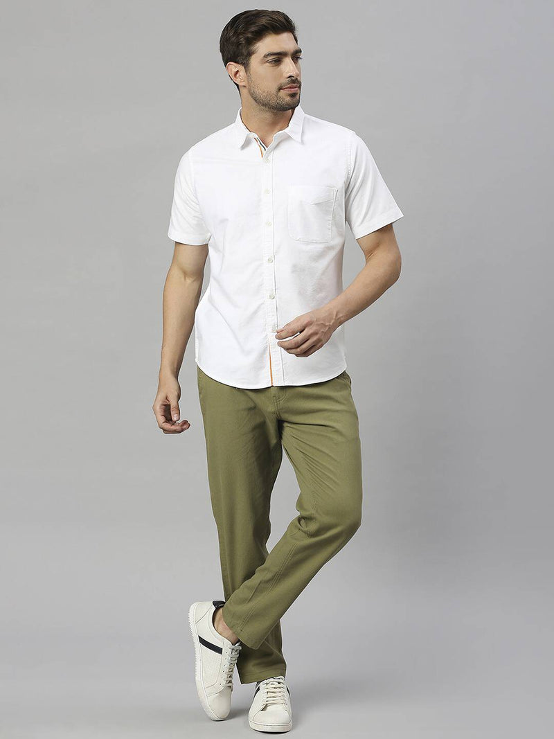 Thomas Scott Men Spread Collar Slim Fit Cotton Casual Shirt