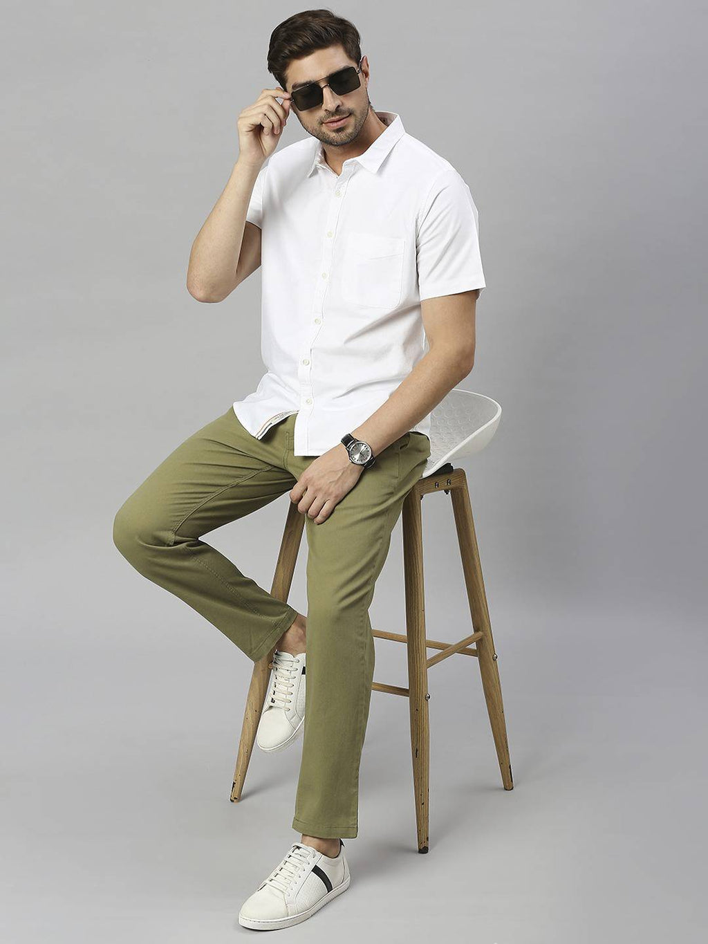 Thomas Scott Men Spread Collar Slim Fit Cotton Casual Shirt