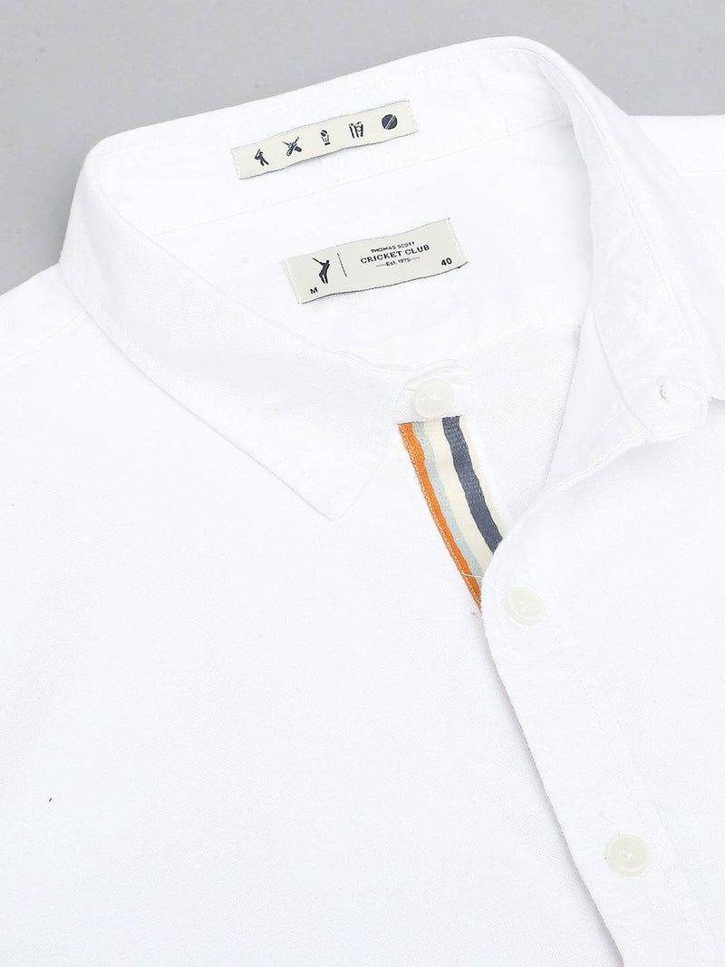 Thomas Scott Men Spread Collar Slim Fit Cotton Casual Shirt