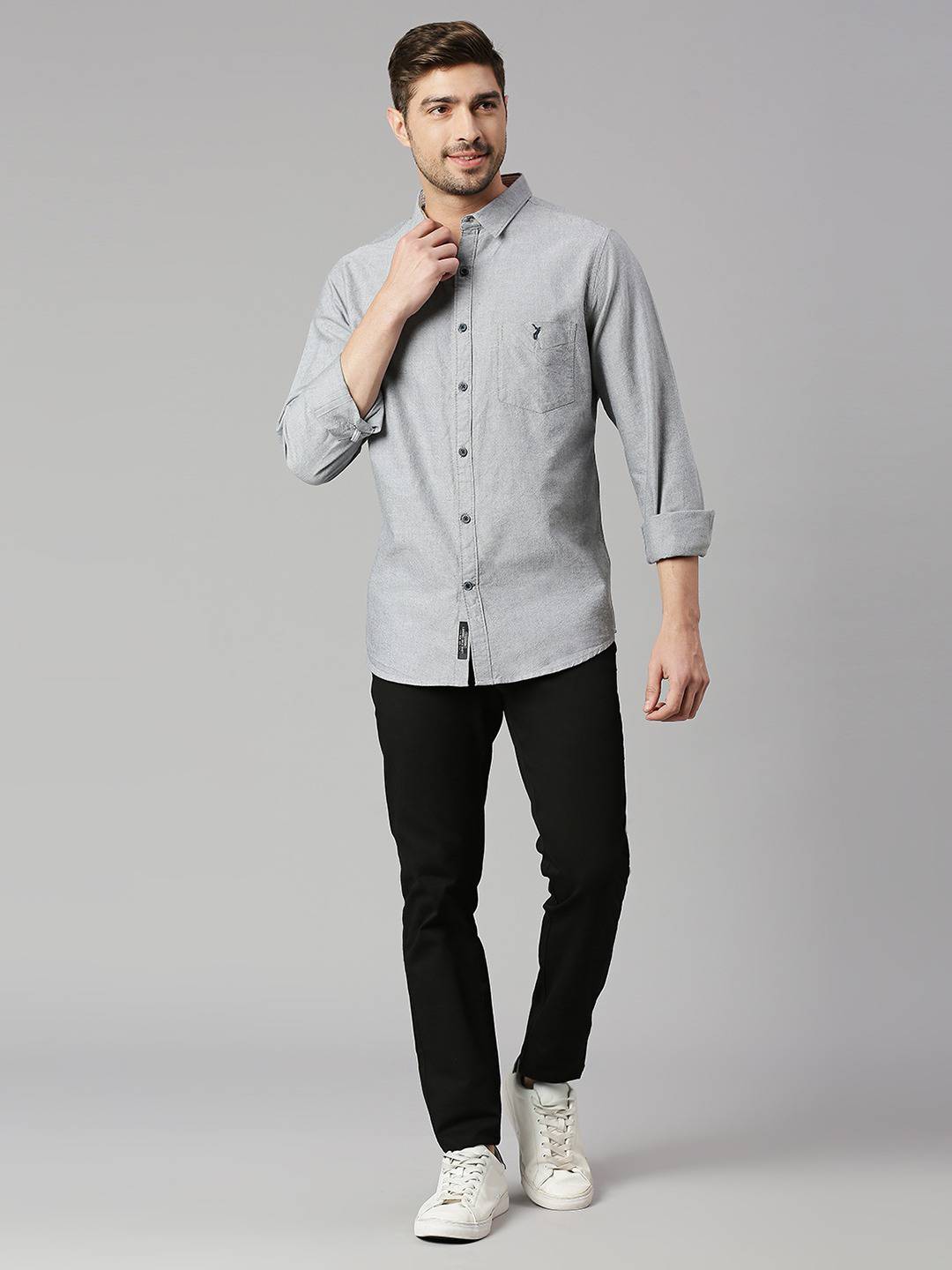 Thomas Scott Men Classic Slim Fit Opaque Pure Cotton Casual Shirt