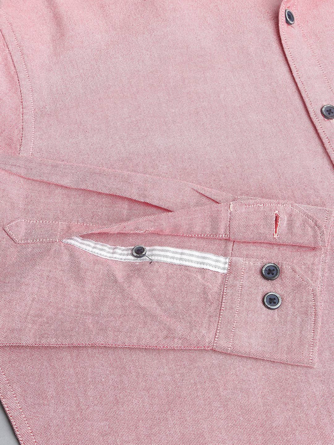 Thomas Scott Men Classic Slim Fit Opaque Pure Cotton Casual Shirt