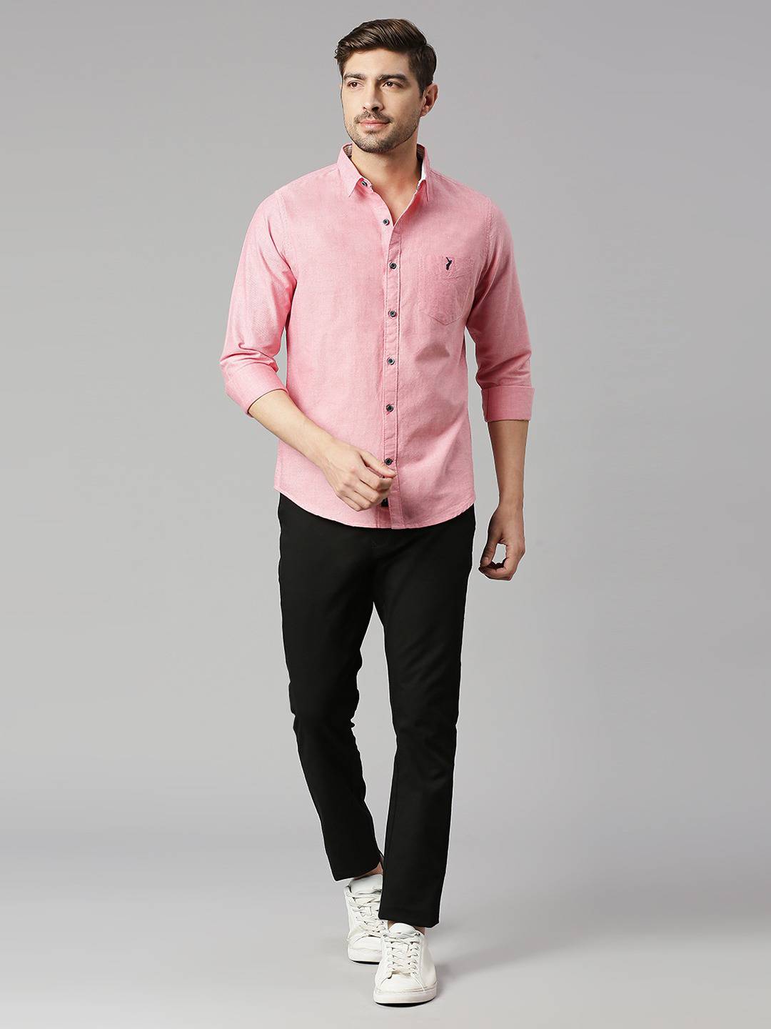 Thomas Scott Men Classic Slim Fit Opaque Pure Cotton Casual Shirt