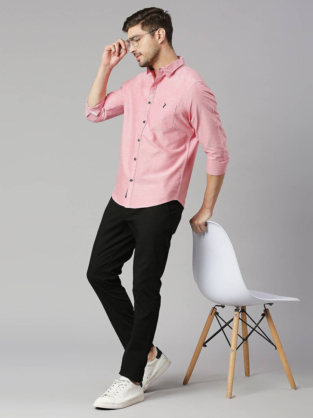 Thomas Scott Men Classic Slim Fit Opaque Pure Cotton Casual Shirt