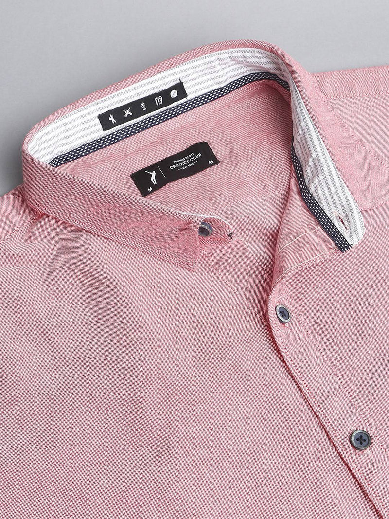 Thomas Scott Men Classic Slim Fit Opaque Pure Cotton Casual Shirt