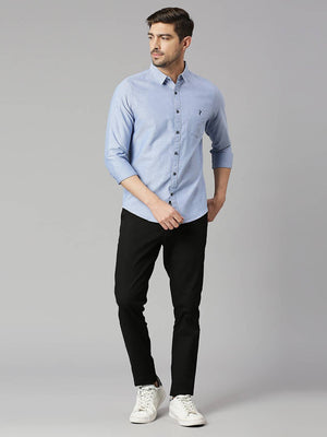 Thomas Scott Men Classic Slim Fit Opaque Pure Cotton Casual Shirt