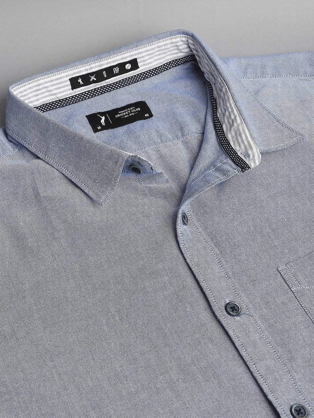 Thomas Scott Men Classic Slim Fit Opaque Pure Cotton Casual Shirt