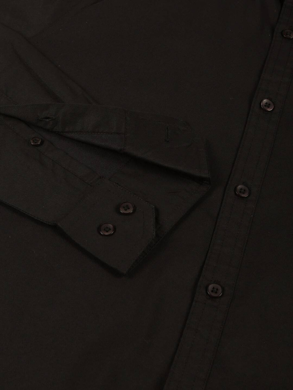 Thomas Scott Men Black Slim Fit Long Sleeves Button-Down Collar Twill Shirt