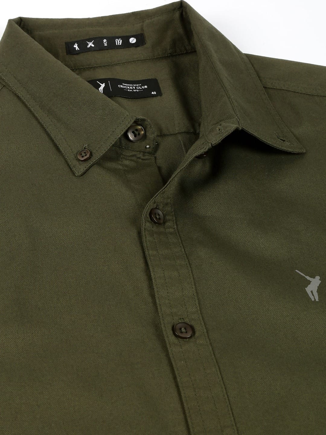 Thomas Scott Men Classic Spread Collar Cotton Shirt