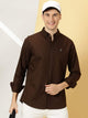 Thomas Scott Men Classic Slim Fit Button Down Collar Twill Weave Casual Shirt