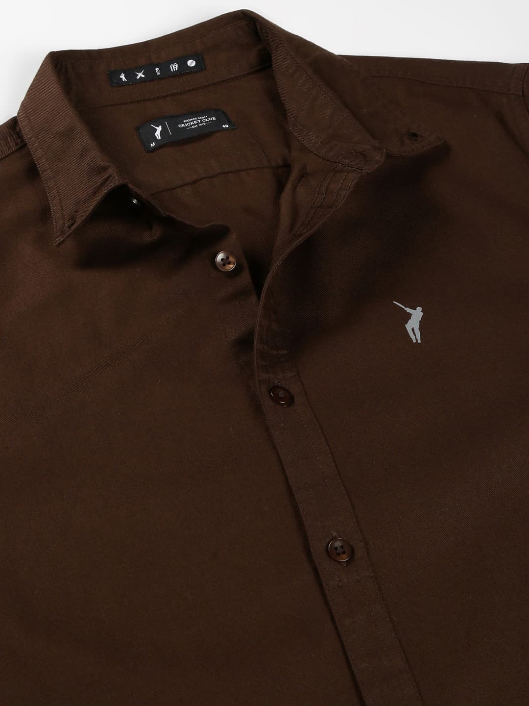 Thomas Scott Men Classic Slim Fit Button Down Collar Twill Weave Casual Shirt
