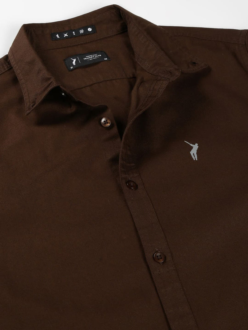 Thomas Scott Men Classic Slim Fit Button Down Collar Twill Weave Casual Shirt