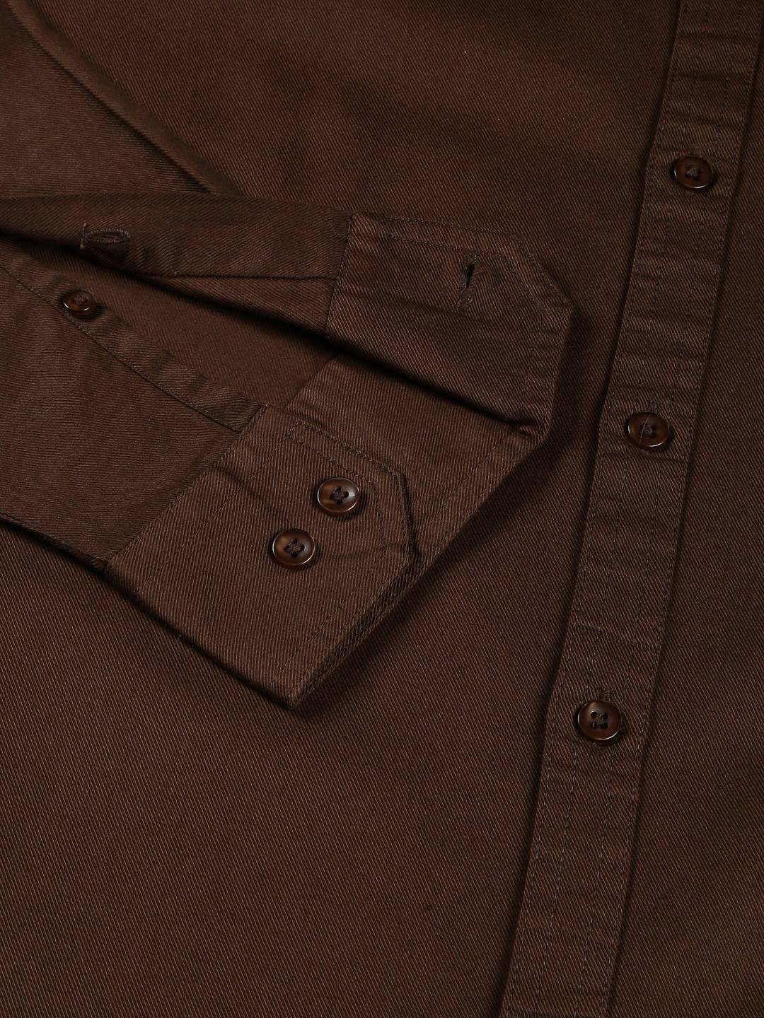 Thomas Scott Men Classic Slim Fit Button Down Collar Twill Weave Casual Shirt