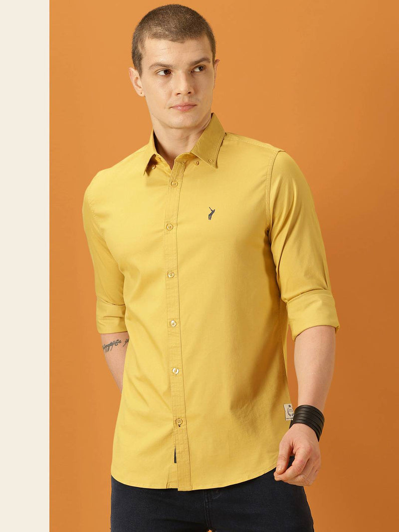 Thomas Scott Men Classic Slim Fit Button Down Collar Twill Casual Shirt