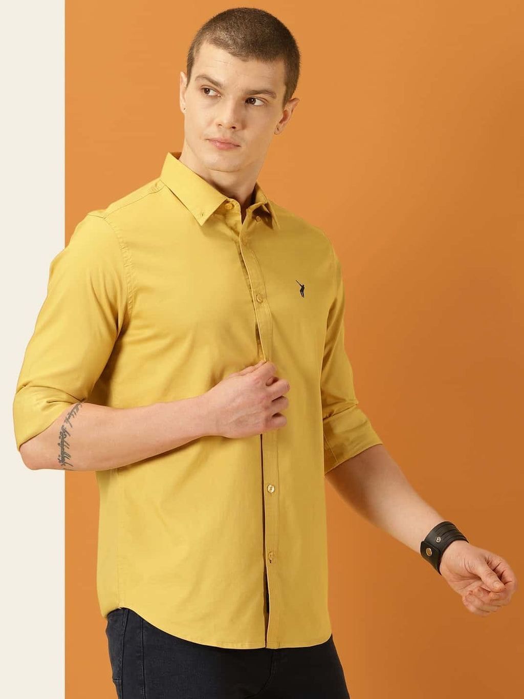 Thomas Scott Men Classic Slim Fit Button Down Collar Twill Casual Shirt