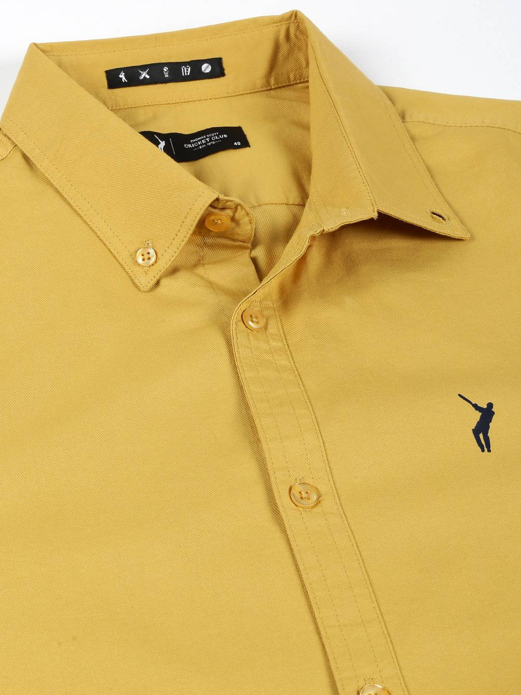 Thomas Scott Men Classic Slim Fit Button Down Collar Twill Casual Shirt