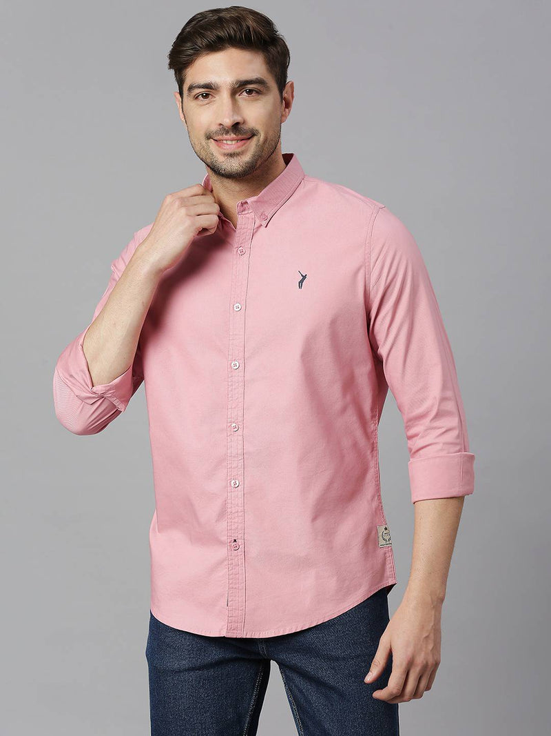 Thomas Scott Men Classic Slim Fit Opaque Cotton Casual Shirt
