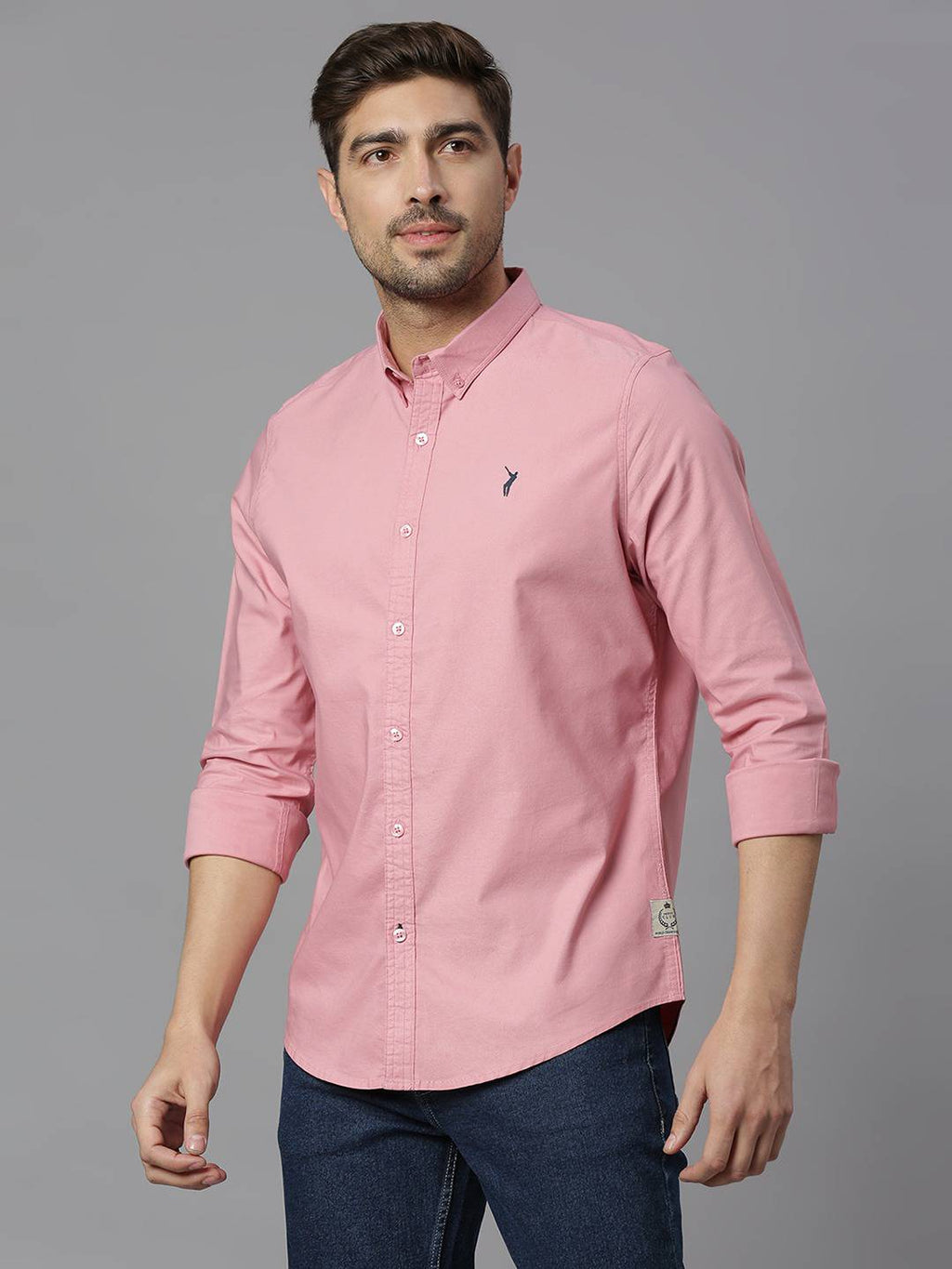 Thomas Scott Men Classic Slim Fit Opaque Cotton Casual Shirt