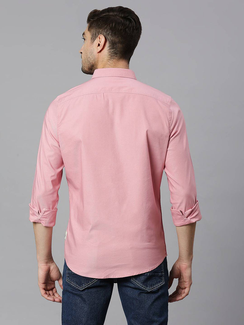 Thomas Scott Men Classic Slim Fit Opaque Cotton Casual Shirt