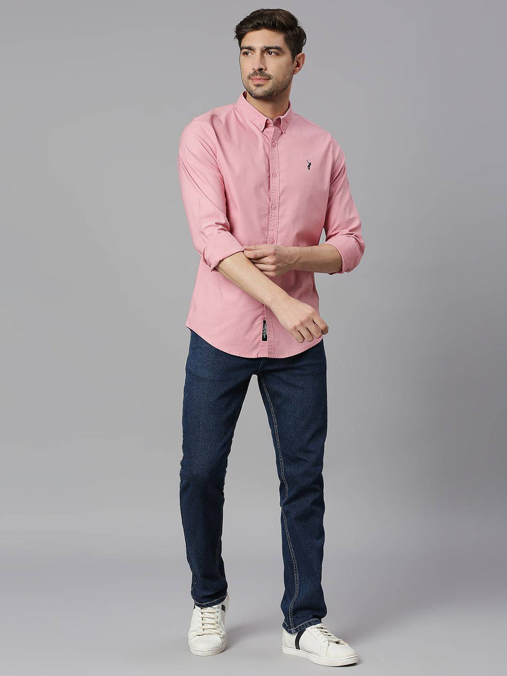 Thomas Scott Men Classic Slim Fit Opaque Cotton Casual Shirt