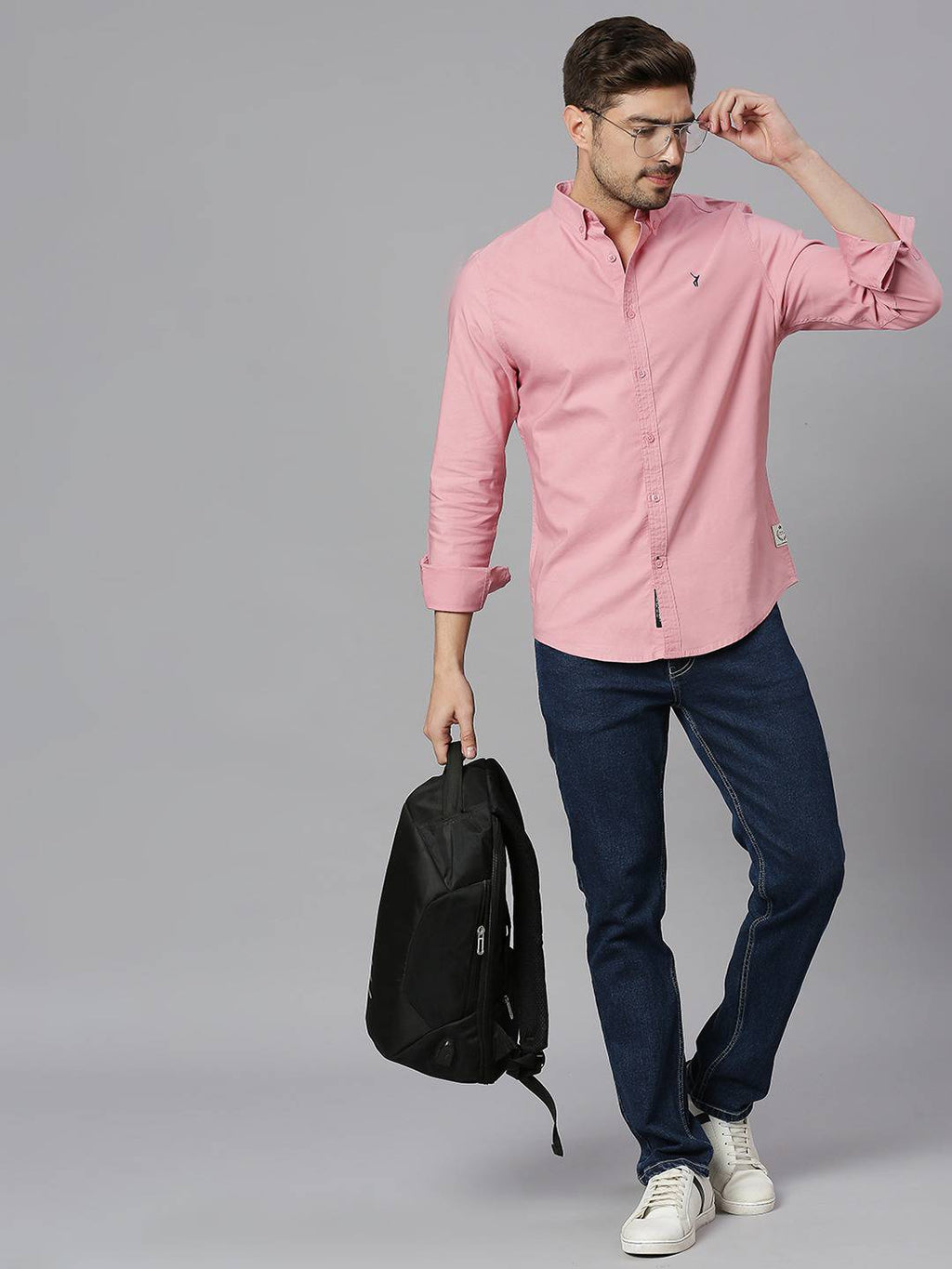Thomas Scott Men Classic Slim Fit Opaque Cotton Casual Shirt
