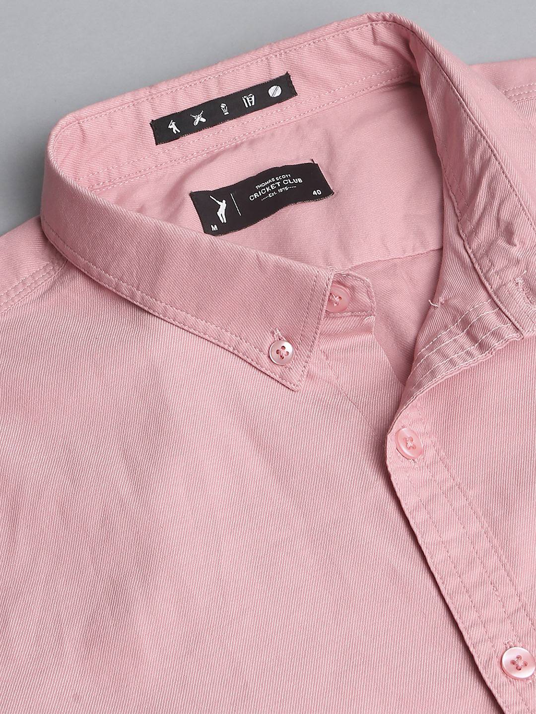 Thomas Scott Men Classic Slim Fit Opaque Cotton Casual Shirt