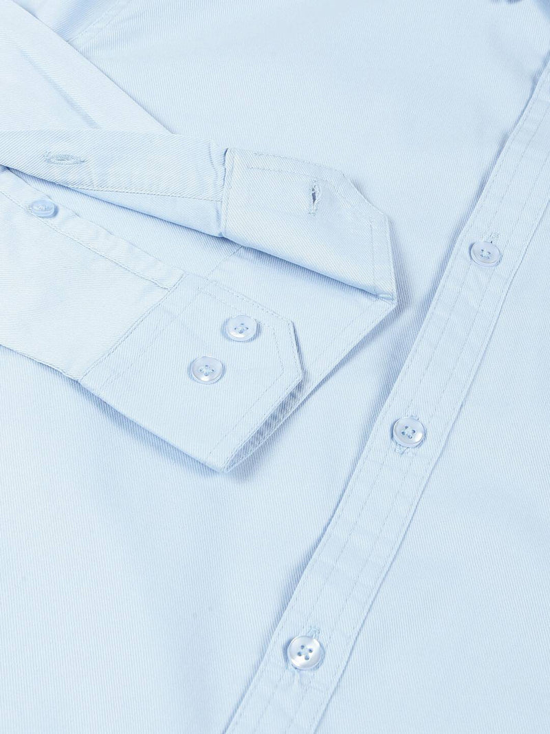 Thomas Scott Men SkyBlue Slim Fit Long Sleeves Button-Down Collar Twill Shirt