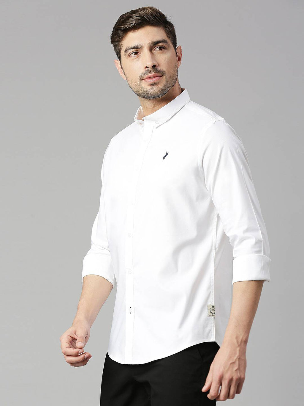 Thomas Scott Men Button Down Collar Slim Fit Cotton Casual Shirt
