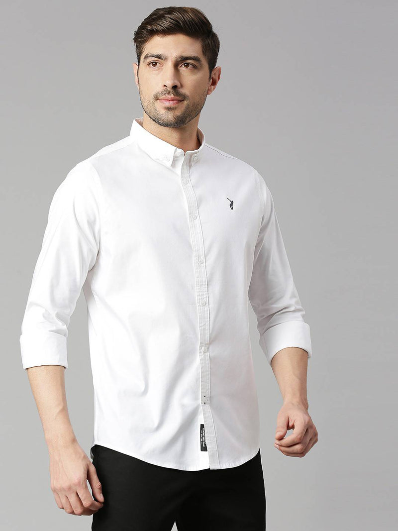 Thomas Scott Men Button Down Collar Slim Fit Cotton Casual Shirt