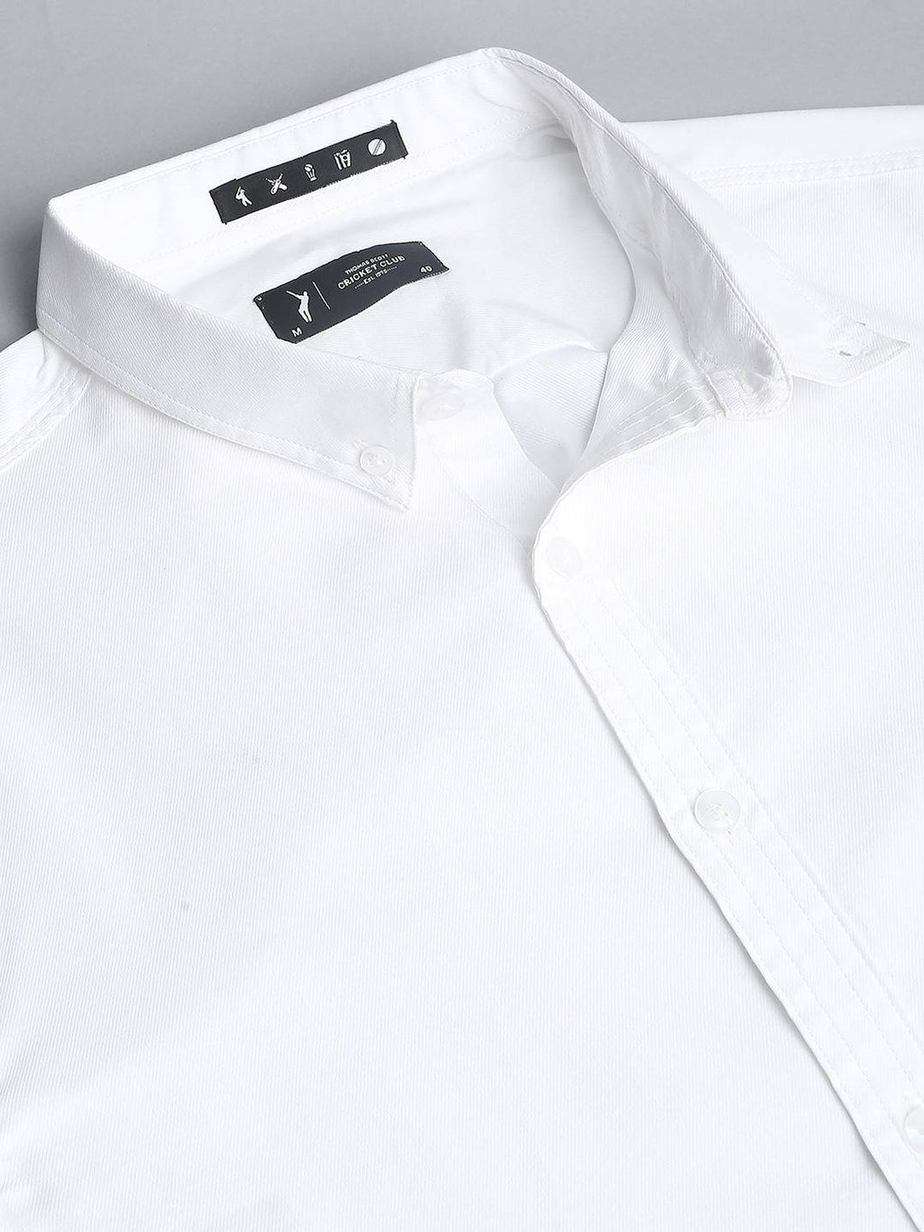 Thomas Scott Men Button Down Collar Slim Fit Cotton Casual Shirt