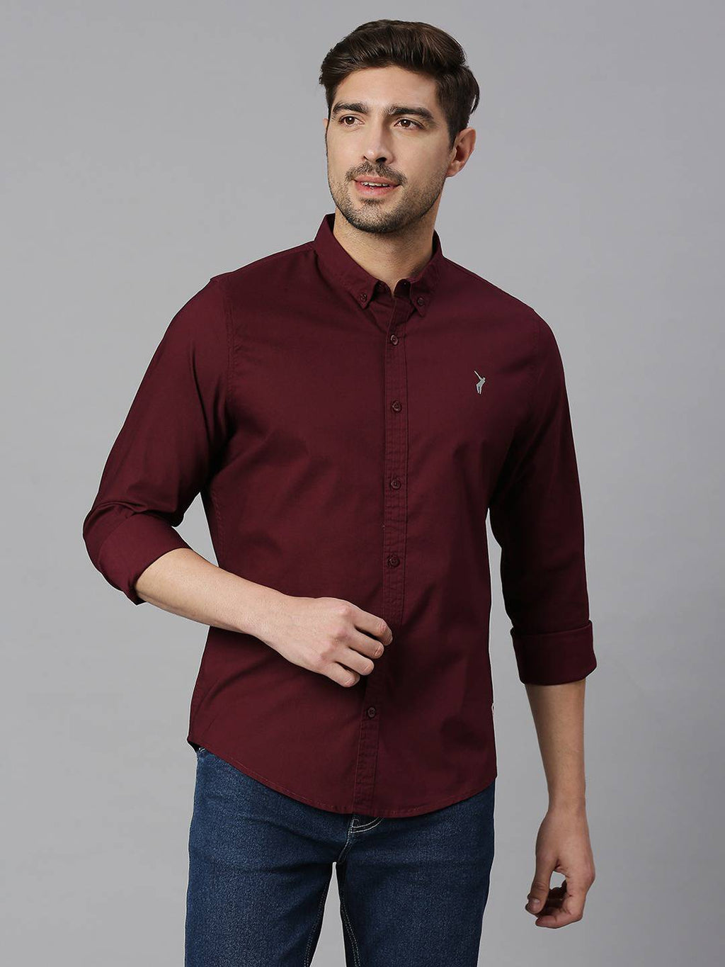 Thomas Scott Men Classic Slim Fit Button-Down Collar Casual Shirt