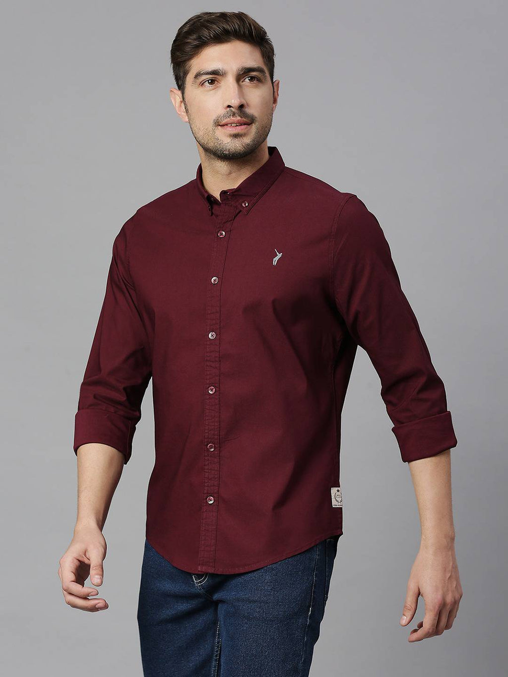 Thomas Scott Men Classic Slim Fit Button-Down Collar Casual Shirt