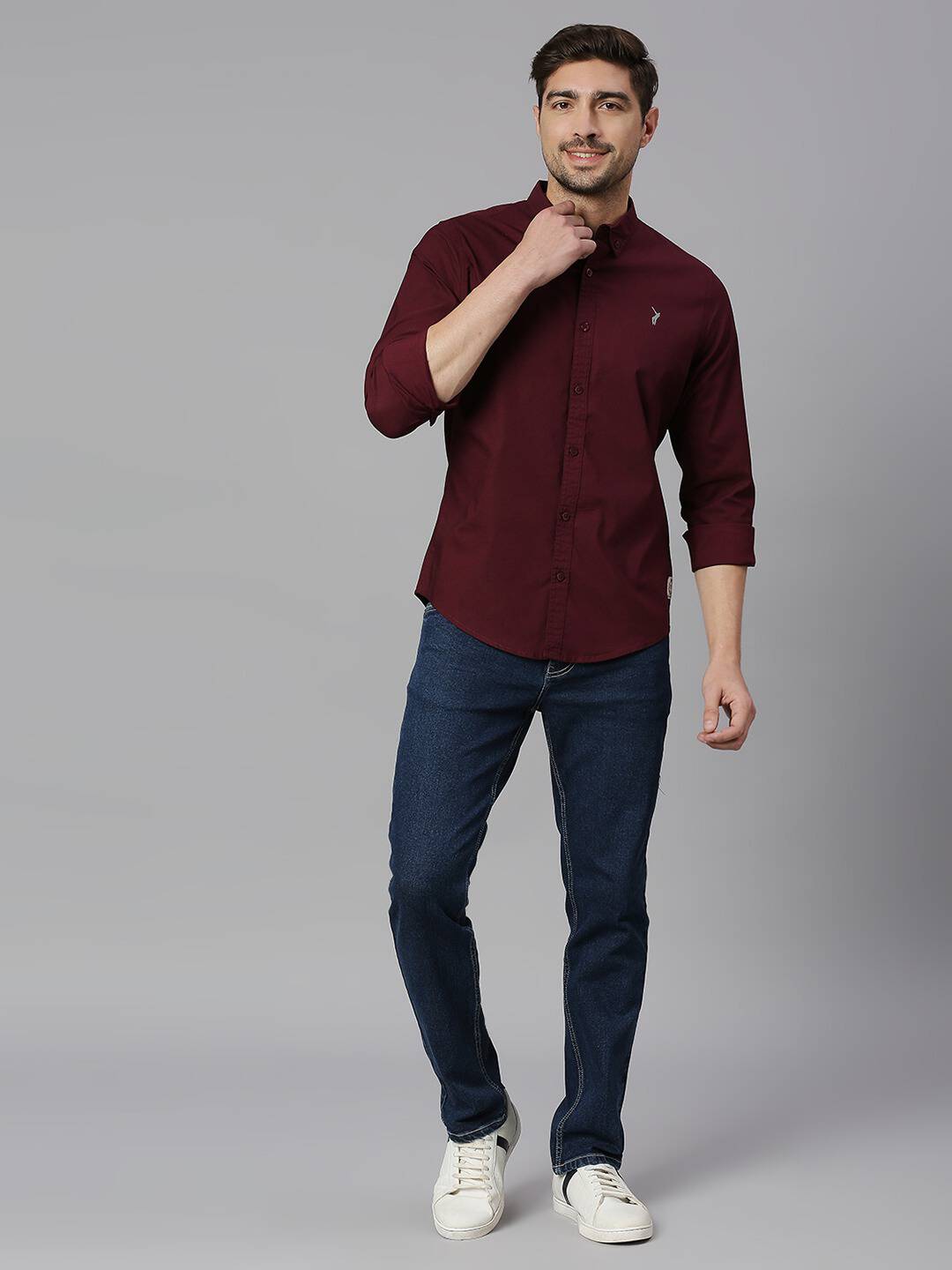 Thomas Scott Men Classic Slim Fit Button-Down Collar Casual Shirt