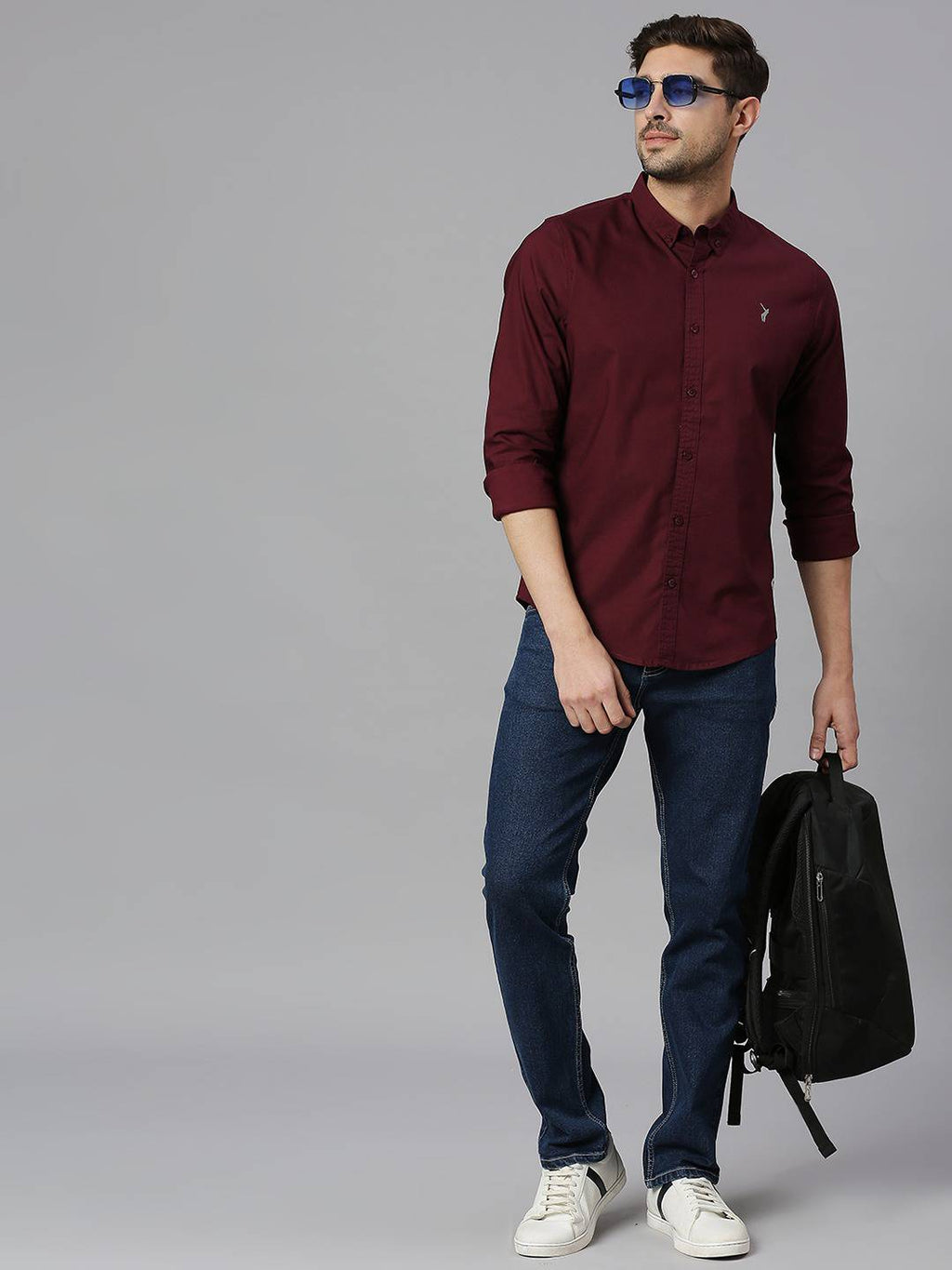 Thomas Scott Men Classic Slim Fit Button-Down Collar Casual Shirt
