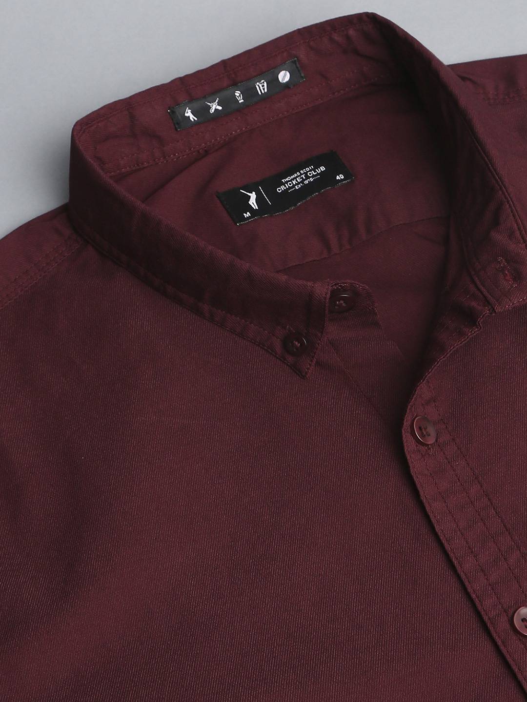 Thomas Scott Men Classic Slim Fit Button-Down Collar Casual Shirt