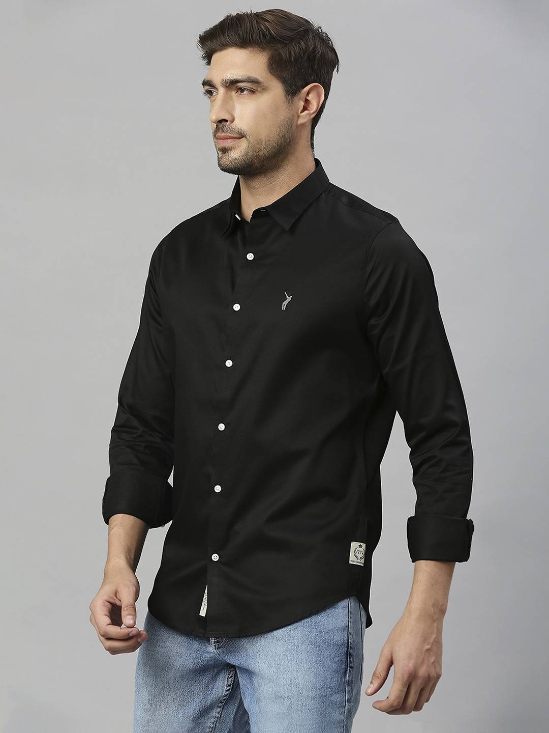 Thomas Scott Men Spread Collar Classic Slim Fit Casual Shirt