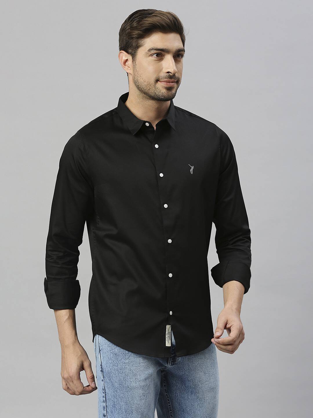 Thomas Scott Men Spread Collar Classic Slim Fit Casual Shirt